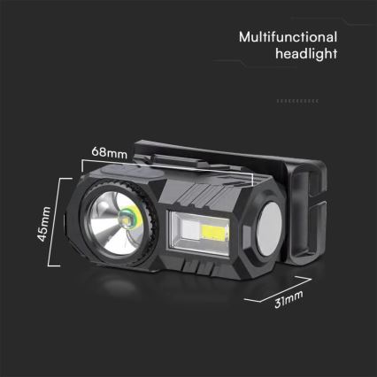 LED RGBW Prigušiva punjiva čeona lampa USB LED/3W/5V IP43 190 Im 24 h 750 mAh