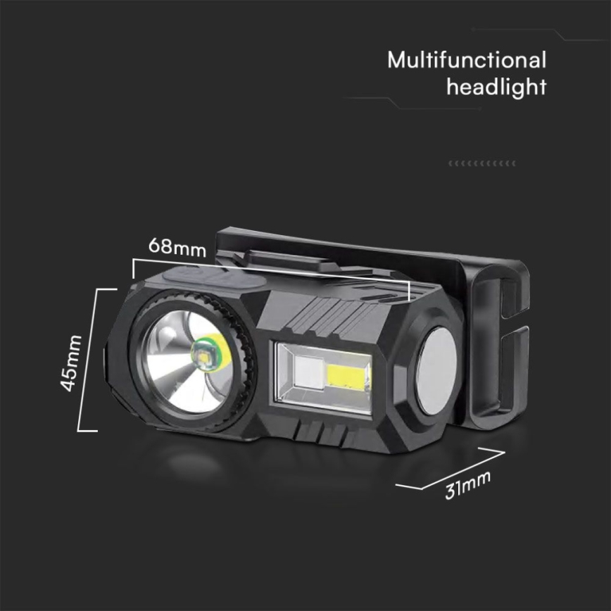LED RGBW Prigušiva punjiva čeona lampa USB LED/3W/5V IP43 190 Im 24 h 750 mAh