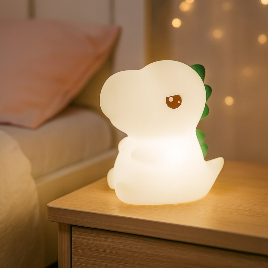 LED RGBW prigušiva punjiva dodirna dečja noćna lampa DINO LED/1W/5V 1200 mAh