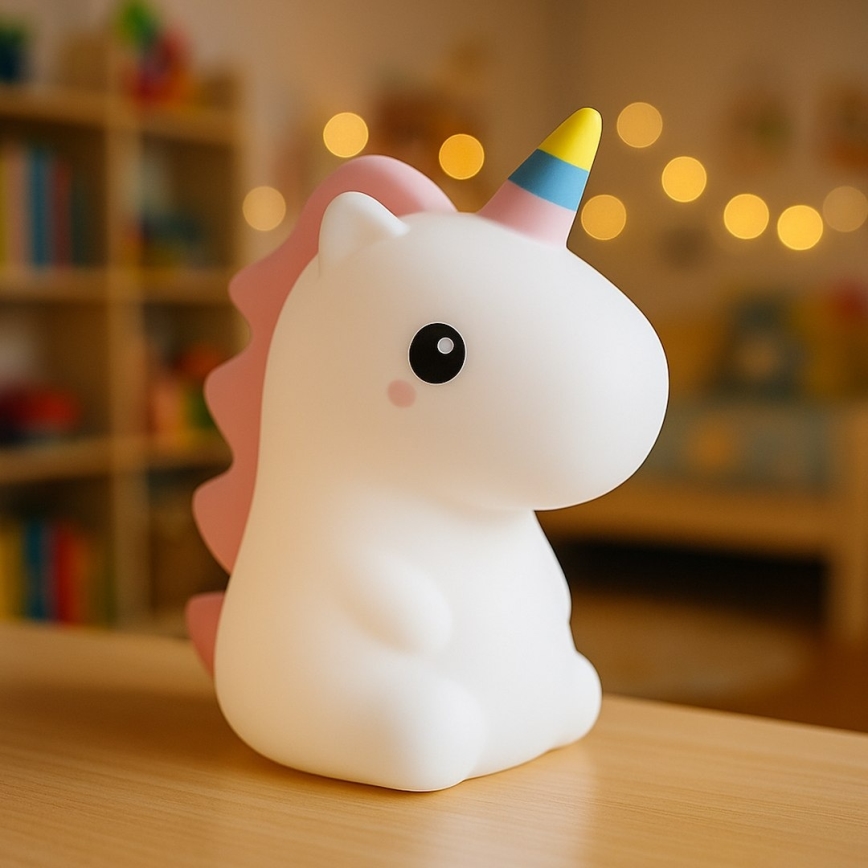 LED RGBW prigušiva punjivo dečje dodirno noćno svetlo UNICORN LED/1W/5V 1200 mAh
