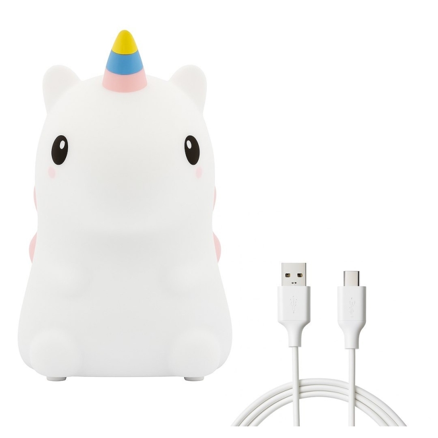 LED RGBW prigušiva punjivo dečje dodirno noćno svetlo UNICORN LED/1W/5V 1200 mAh