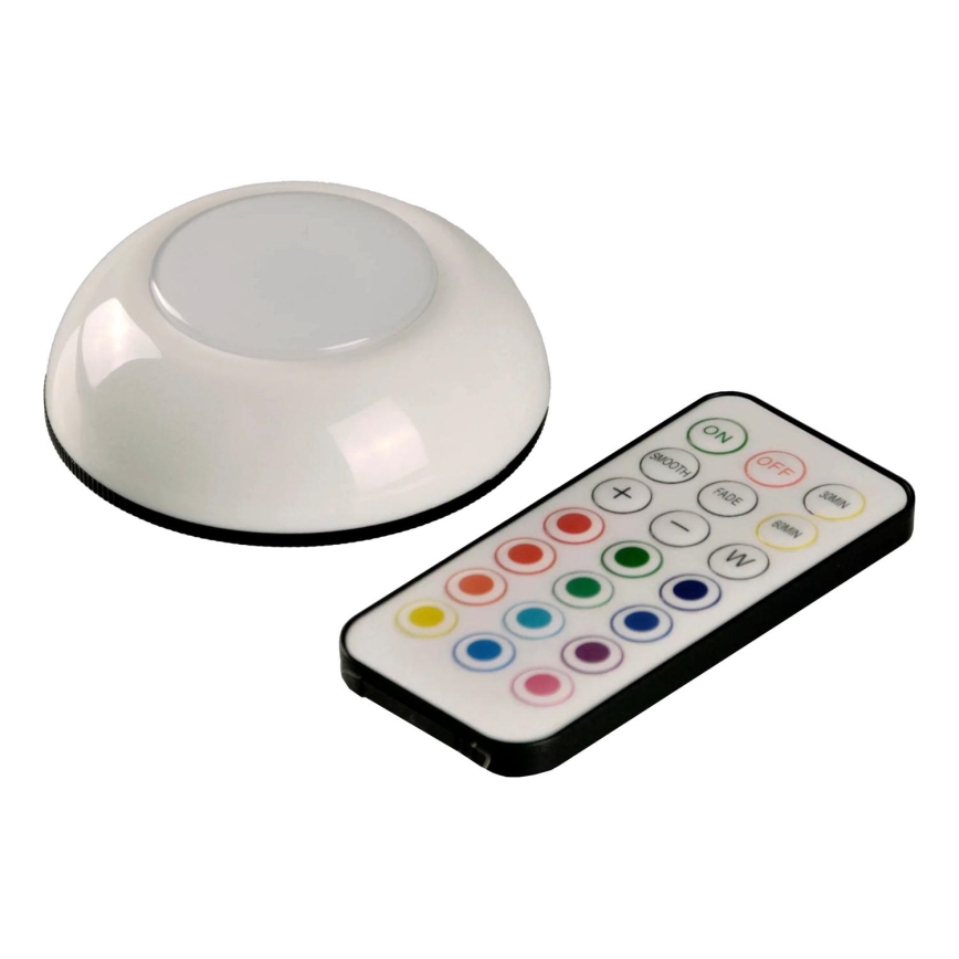 LED RGBW Prigušiva rasveta za nameštaj LED/0,5W/4,5V 3xAAA bela + Daljinski upravljač