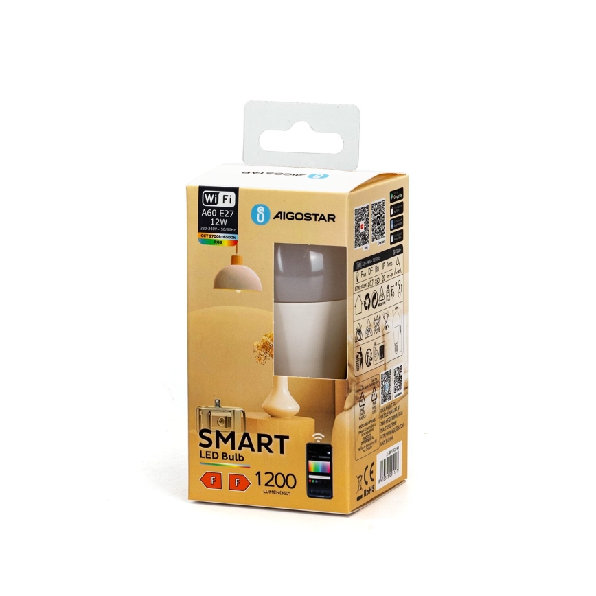 LED RGBW Prigušiva sijalica A60 E27/12W/230V 2700-6500K Wi-Fi - Aigostar