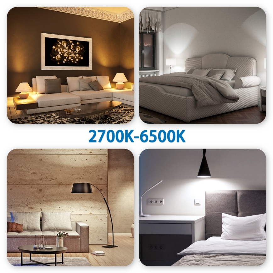 LED RGBW Prigušiva sijalica A60 E27/9W/230V 2700-6500K Wi-Fi - Aigostar