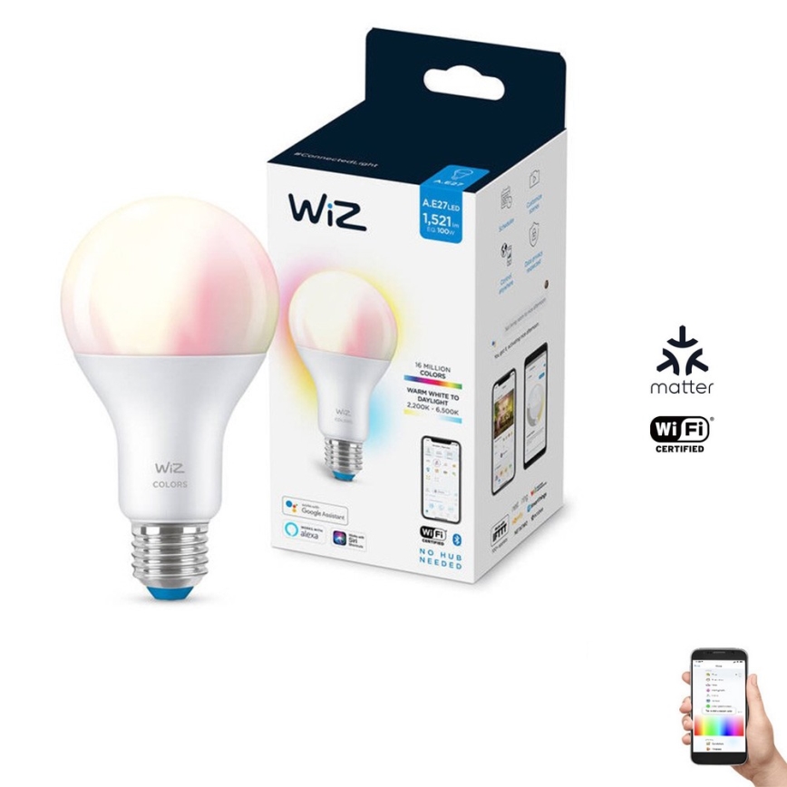 LED RGBW prigušiva sijalica A67 E27/13W/230V 2200-6500K CRI 90 Wi-Fi -WiZ