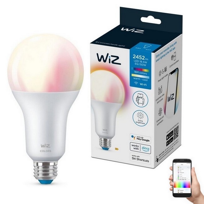 LED RGBW Prigušiva sijalica A80 E27/18,5W/230V 2200-6500K CRI 90 Wi-Fi - WiZ