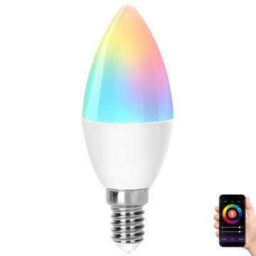 LED RGBW Prigušiva sijalica C37 E14/6,5W/230V 2700-6500K Wi-Fi - Aigostar