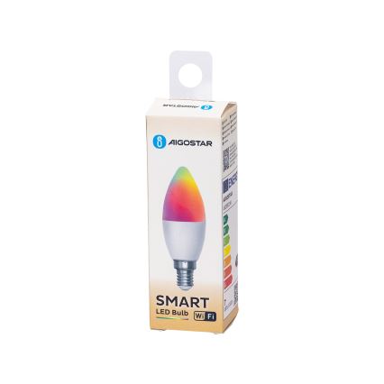 LED RGBW Prigušiva sijalica C37 E14/6,5W/230V 2700-6500K Wi-Fi - Aigostar