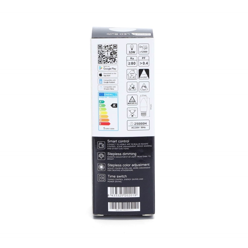 LED RGBW Prigušiva sijalica C37 E27/5W/230V 3000-6500K Wi-Fi - Aigostar