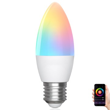 LED RGBW Prigušiva sijalica C37 E27/6,5W/230V 2700-6500K Wi-Fi - Aigostar