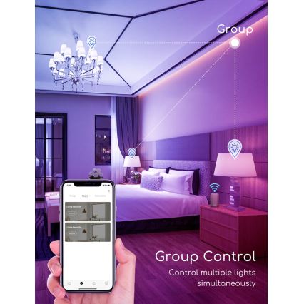 LED RGBW Prigušiva sijalica C37 E27/7W/230V 3000-6500K Wi-Fi - Aigostar