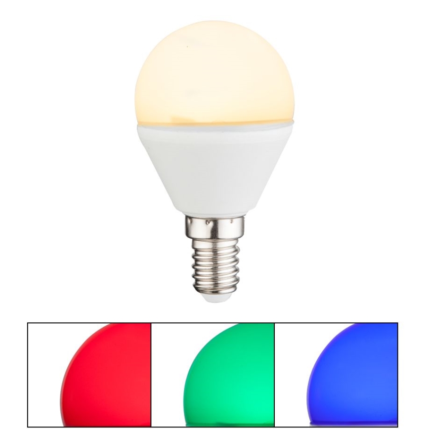 LED RGBW Prigušiva sijalica E14/4,9W/230V 2700K + Daljinski upravljač - Globo