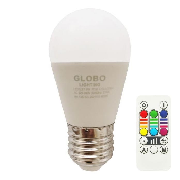 LED RGBW Prigušiva sijalica E27/6W/230V 3000K + Daljinski upravljač - Globo