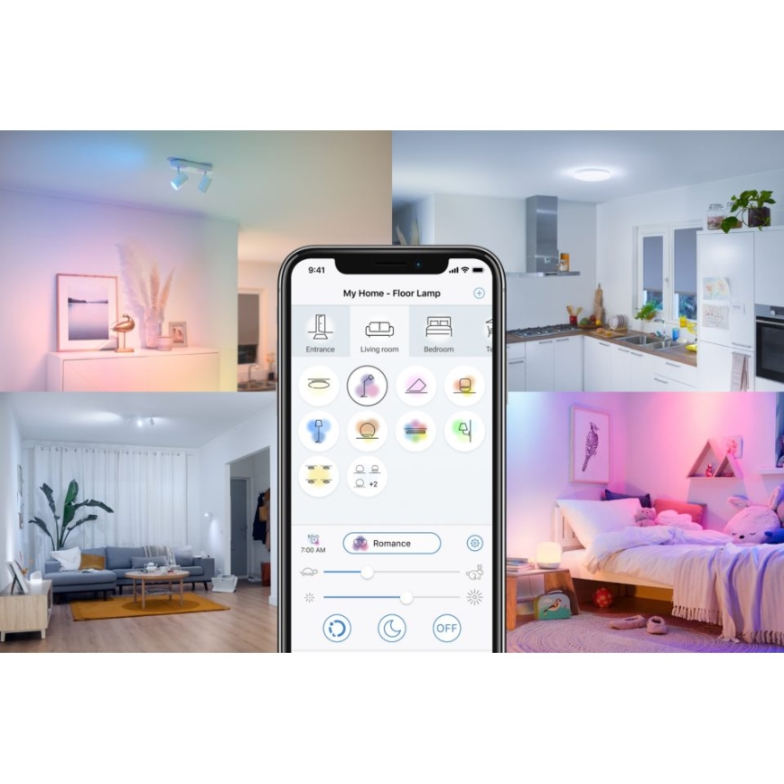 LED RGBW Prigušiva sijalica E27/8,5W/230V 3000-6500K Wi-Fi - Reality