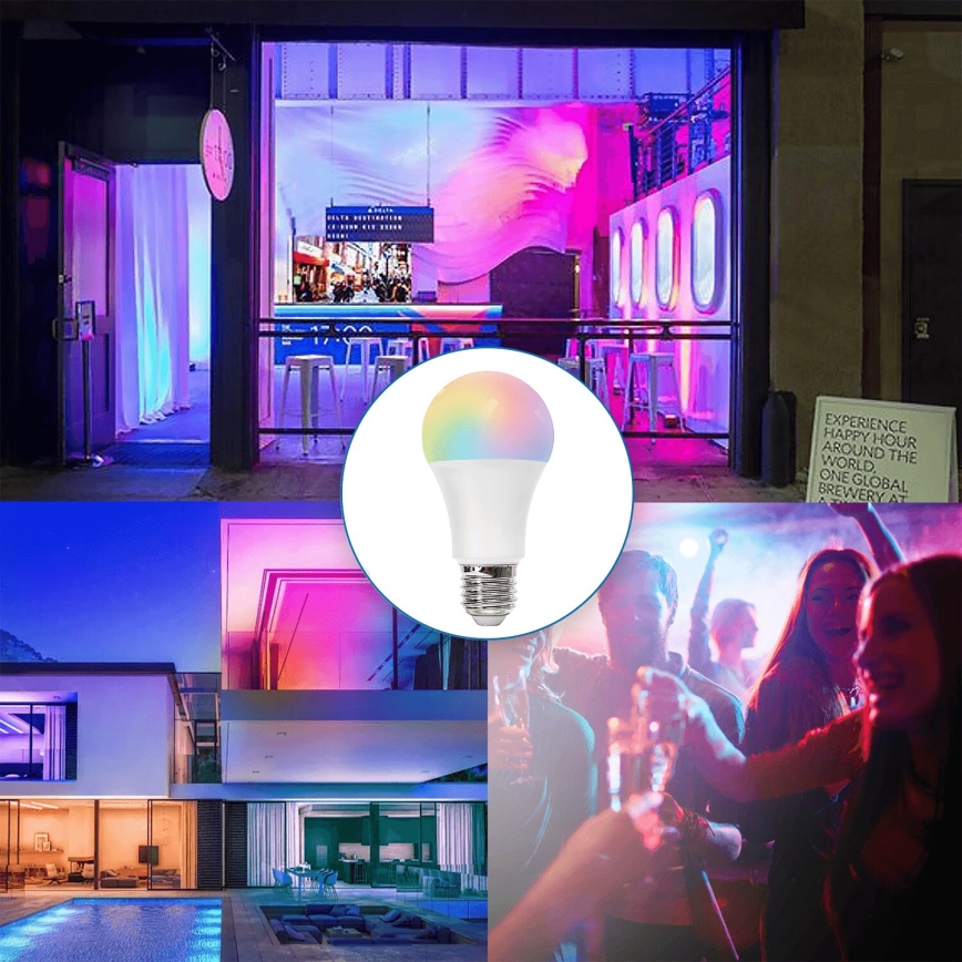LED RGBW Prigušiva sijalica E27/8W/230V 3000K + Daljinski upravljač - Aigostar