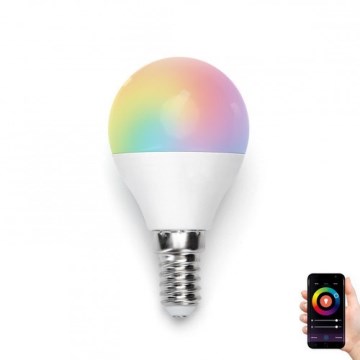 LED RGBW Prigušiva sijalica G45 E14/5W/230V 3000-6500K Wi-Fi - Aigostar