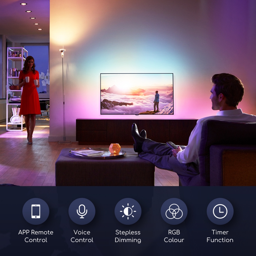 LED RGBW Prigušiva sijalica G45 E14/7W/230V 3000-6500K Wi-Fi - Aigostar