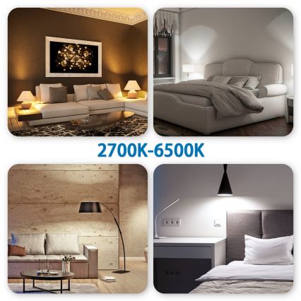 LED RGBW Prigušiva sijalica G45 E27/6,5W/230V 2700-6500K Wi-Fi - Aigostar