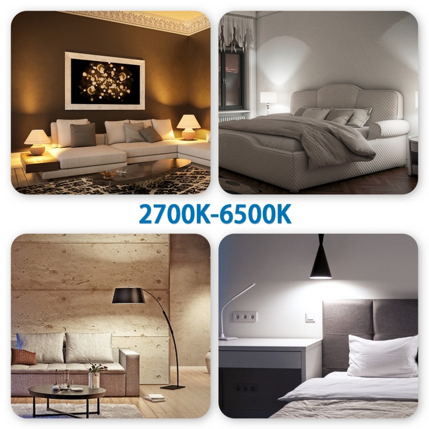 LED RGBW Prigušiva sijalica G45 E27/6,5W/230V 2700-6500K Wi-Fi - Aigostar