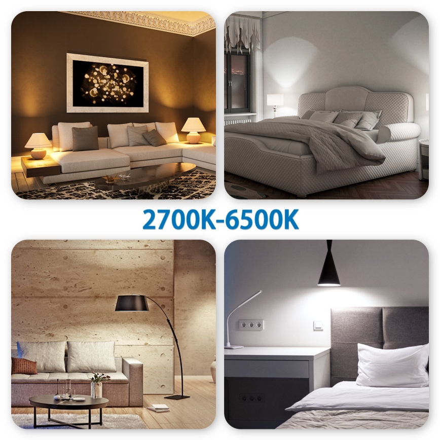 LED RGBW Prigušiva sijalica GU10/4,9W/230V 2700-6500K Wi-Fi - Aigostar