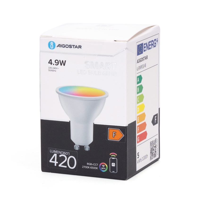 LED RGBW Prigušiva sijalica GU10/4,9W/230V 2700-6500K Wi-Fi - Aigostar