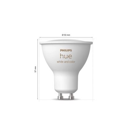 LED RGBW Prigušiva sijalica Philips Hue White And Color Ambiance GU10/4,2W/230V 2000-6500K