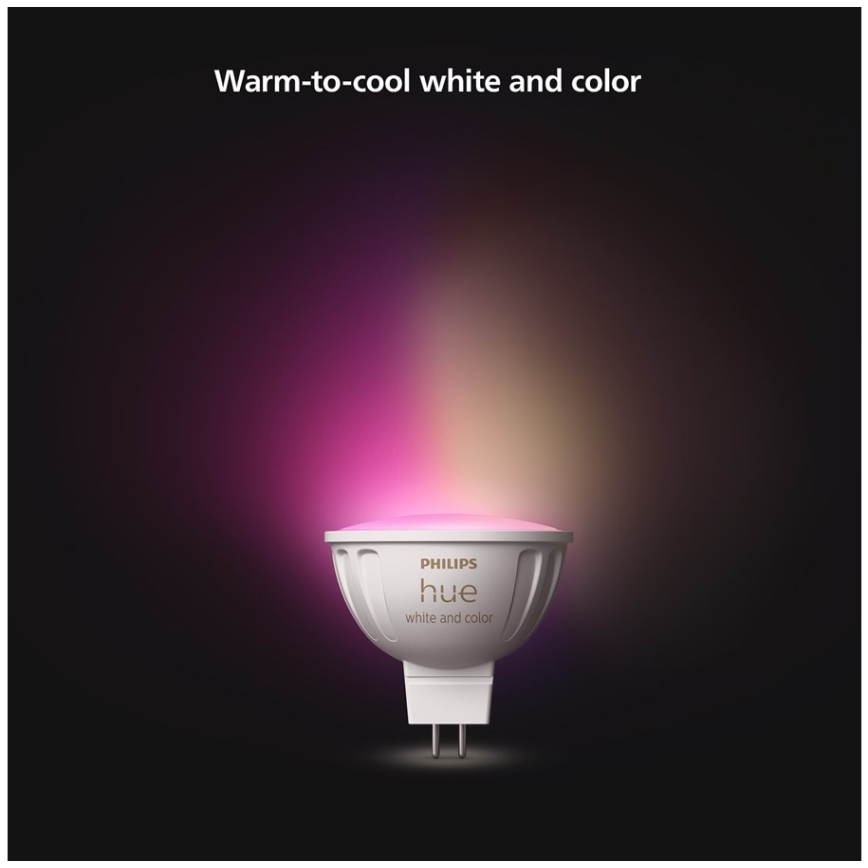 LED RGBW Prigušiva sijalica Philips Hue White And Color Ambiance GU5,3/MR16/6,3W/12V 2000-6500K