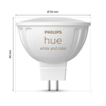 LED RGBW Prigušiva sijalica Philips Hue White And Color Ambiance GU5,3/MR16/6,3W/12V 2000-6500K