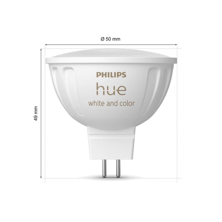 LED RGBW Prigušiva sijalica Philips Hue White And Color Ambiance GU5,3/MR16/6,3W/12V 2000-6500K