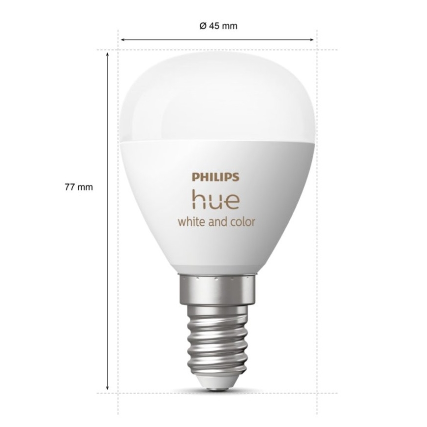 LED RGBW Prigušiva sijalica Philips Hue White And Color Ambiance P45 E14/5,1W/230V 2000-6500K
