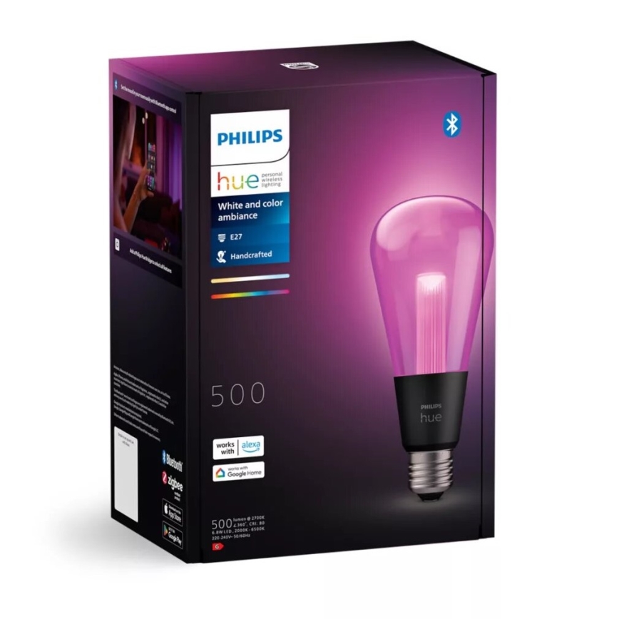 LED RGBW Prigušiva sijalica Philips Hue White And Color Ambiance E27/6,8W/230V 2000-6500K