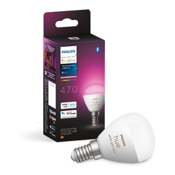 LED RGBW Prigušiva sijalica Philips Hue White And Color Ambiance P45 E14/5,1W/230V 2000-6500K