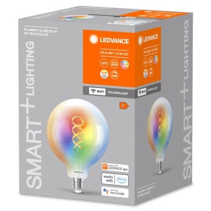 LED RGBW prigušiva sijalica SMART+ FILAMENT E27/4,8W/230V 2700-6500K Wi-Fi - Ledvance