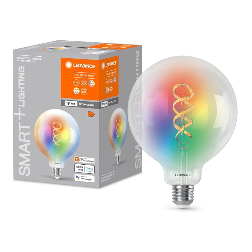 LED RGBW Prigušiva sijalica SMART+ FILAMENT E27/4,8W/230V 2700-6500K Wi-Fi - Ledvance