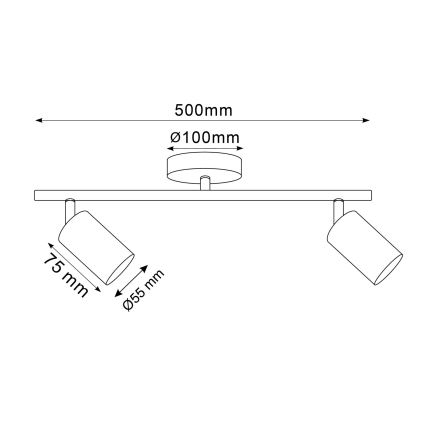 LED RGBW prigušiva spot svetlo GOLDI 2xGU10/6,5W/230V 2700-6500K Wi-Fi zlatna