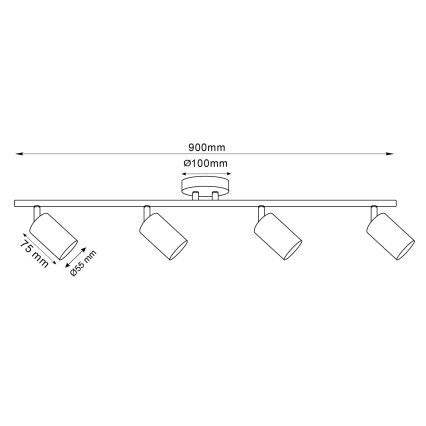 LED RGBW prigušiva spot svetiljka GOLDI 4xGU10/6,5W/230V 2700-6500K Wi-Fi zlatna