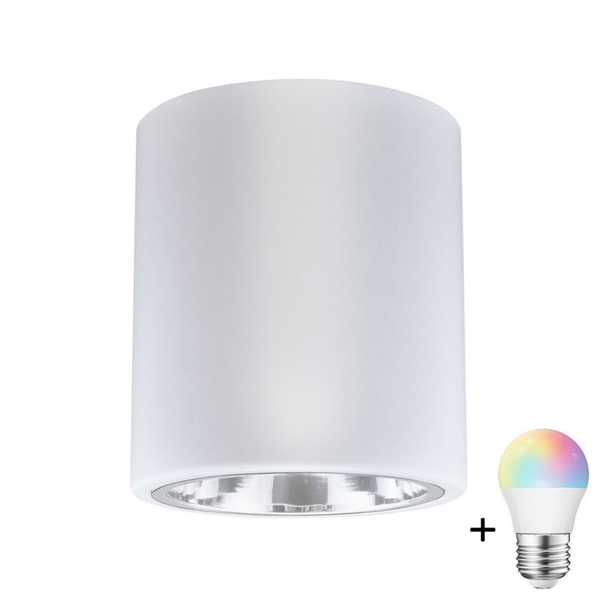 LED RGBW prigušiva spot svetiljka JUPITER 1xE27/6,5W/230V 2700-6500K Wi-Fi prečnik 13 cm bela