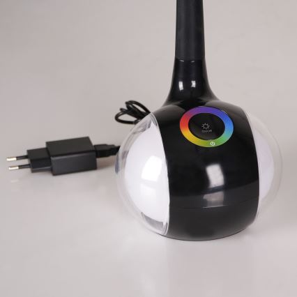 LED RGBW Prigušiva stona lampa na dodir COSMOS LED/6,5W/230V crno
