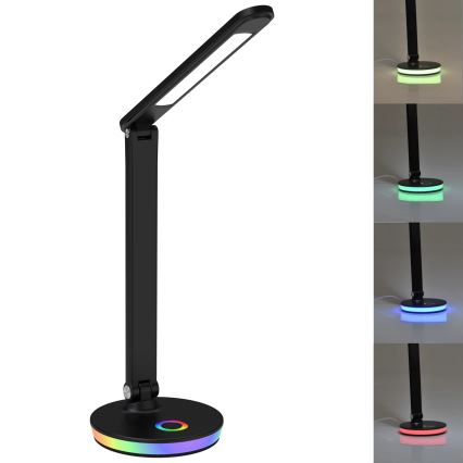 LED RGBW Prigušiva stona lampa na dodir NEPTUN LED/7W/230V crno