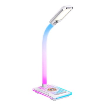 LED RGBW Prigušiva stona lampa sa Qi punjenjem 30W/230V 3000K/4000K/5000K bela