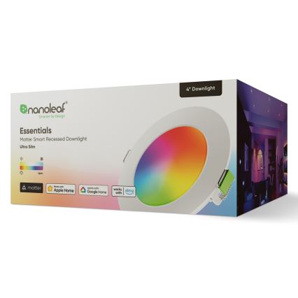 Nanoleaf - LED RGBW Prigušiva ugradbena lampa ESSENTIALS LED/6W/230V 2700-6500K CRI 90 Wi-Fi