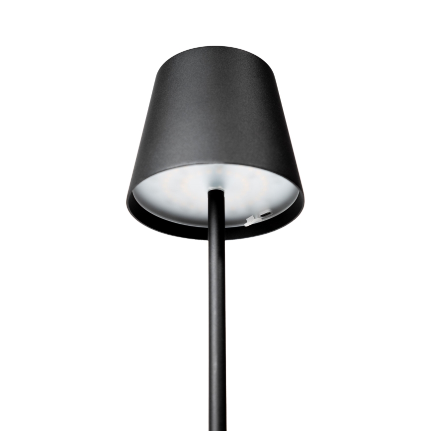 LED RGBW Prigušiva vanjska punjiva lampa LED/4W/4000 mAh 3000/4000/5500K IP44 crno