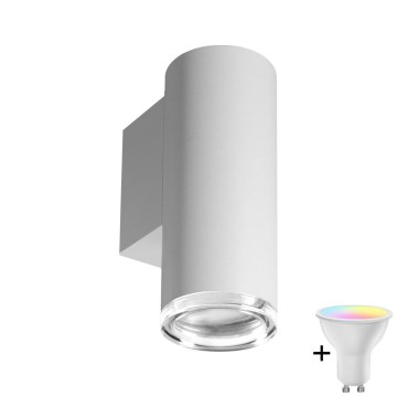 LED RGBW prigušiva zidno svetlo za kupatilo TURYN 1xGU10/6,5W/230V 2700-6500K Wi-Fi IP44 bela