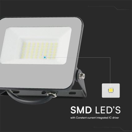 LED RGBW Prigušivi reflektor LED/30W/230V IP65 sivo + Daljinski upravljač