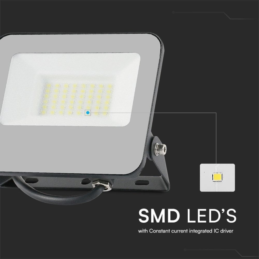 LED RGBW Prigušivi reflektor LED/30W/230V IP65 sivo + Daljinski upravljač