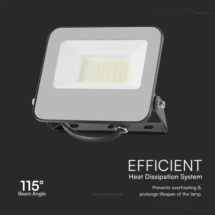 LED RGBW Prigušivi reflektor LED/30W/230V IP65 sivo + Daljinski upravljač