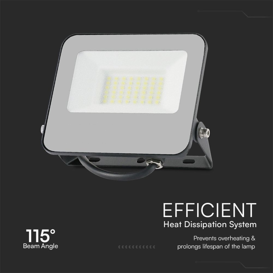 LED RGBW Prigušivi reflektor LED/30W/230V IP65 sivo + Daljinski upravljač