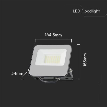 LED RGBW Prigušivi reflektor LED/30W/230V IP65 sivo + Daljinski upravljač