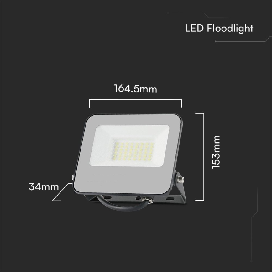 LED RGBW Prigušivi reflektor LED/30W/230V IP65 sivo + Daljinski upravljač