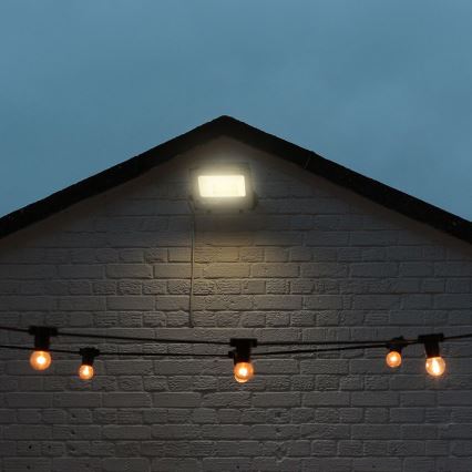 LED RGBW Prigušivi reflektor LED/50W/230V IP65 sivo + Daljinski upravljač